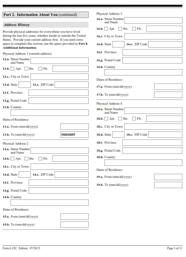 I-192 Form - Page 3 | Free Online Forms