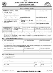I-600 Form - Page 1