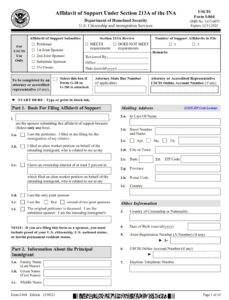 I-864 Form - Page 1