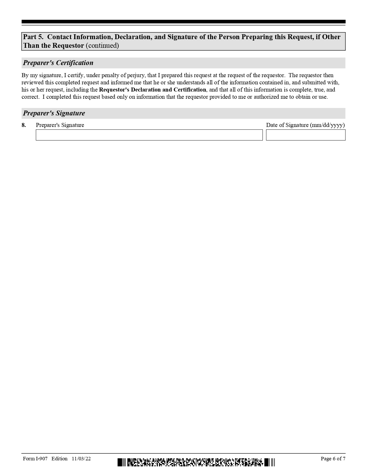 I 907 Form Page 6
