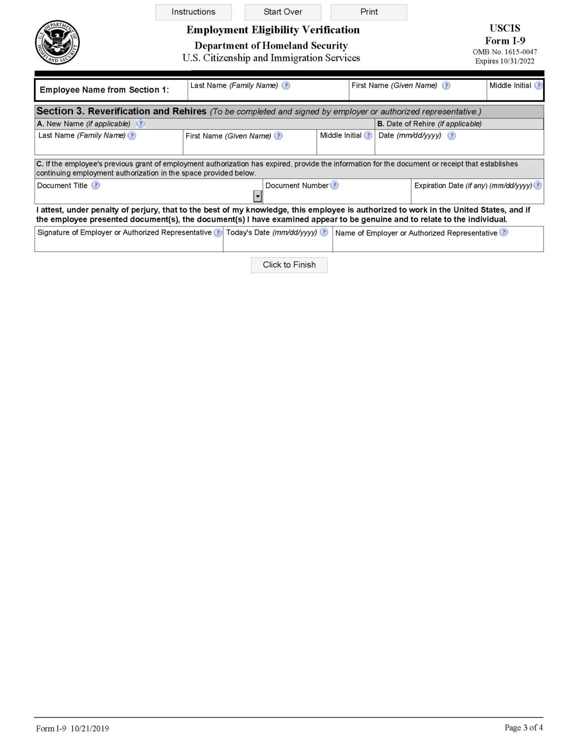 I9 Form 2023 Printable, Fillable Form PDF Free Online Forms