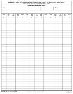 DA Form 759-2 - Individual Flight Records And Flight Certificate-Army ...