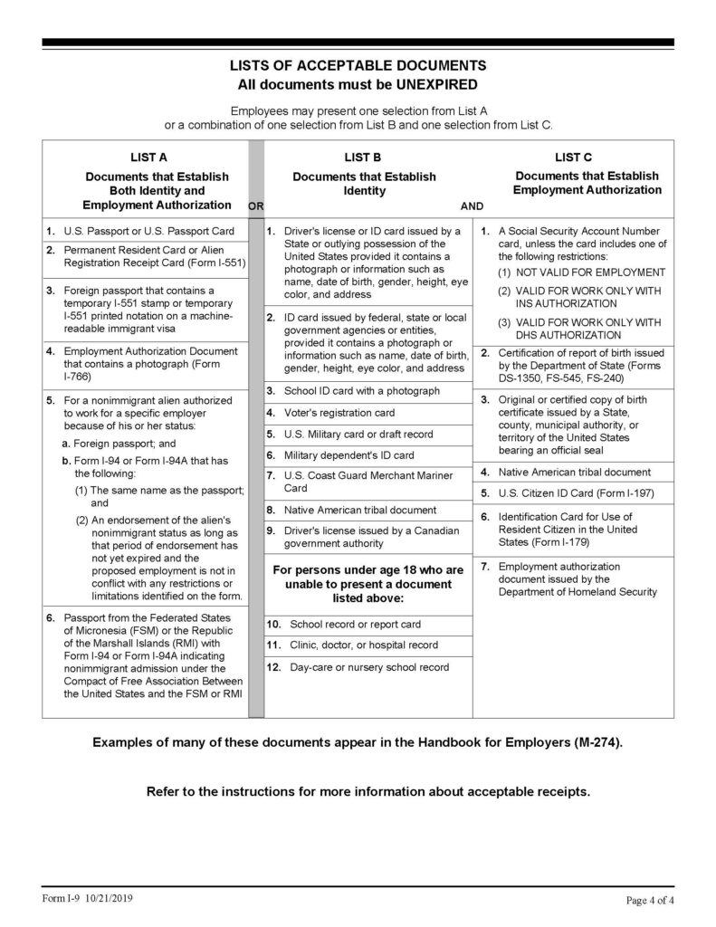 List Of Acceptable I9 Documents 2025 Jolie Jolene