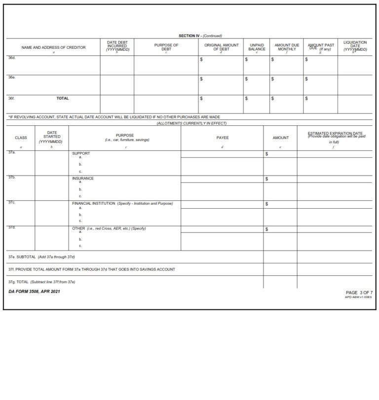 DA Form 3508 - Application For Remission Or Cancellation Of ...