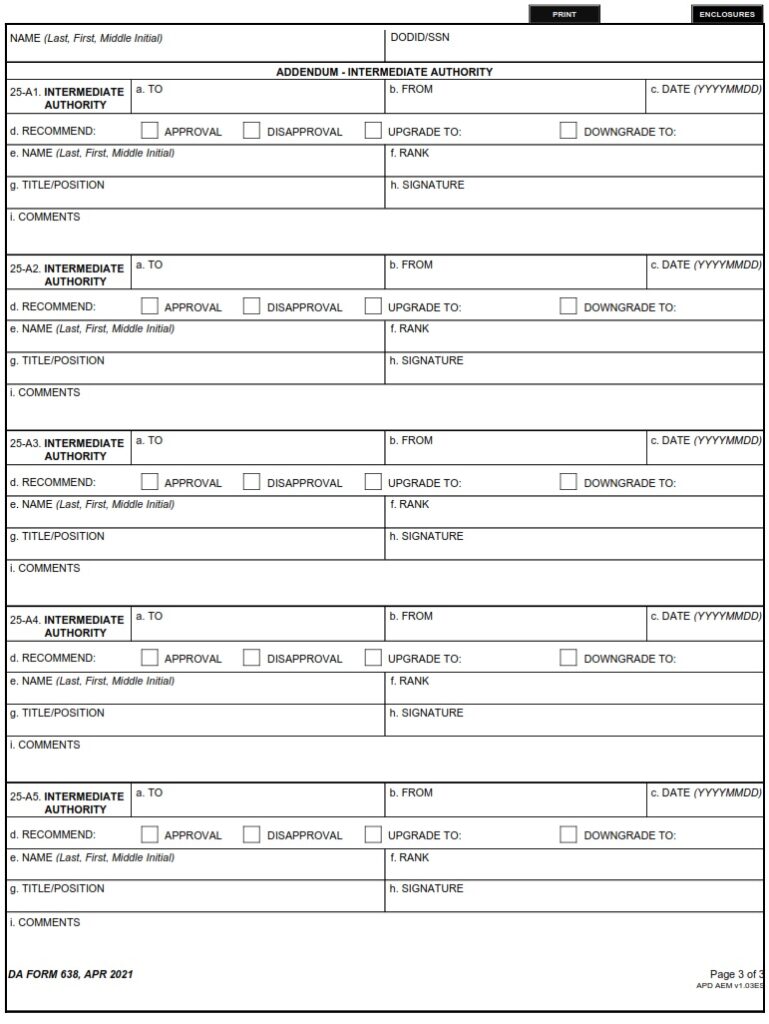 DA Form 638 - Recommendation For Award | Free Online Forms