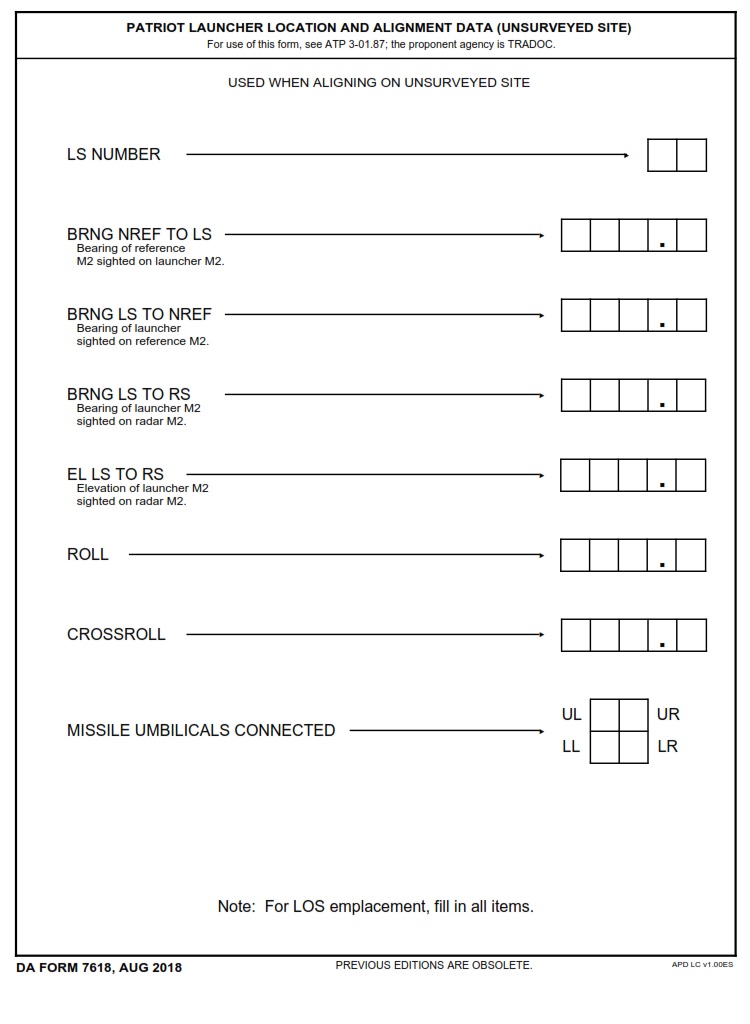 DA Form 7618