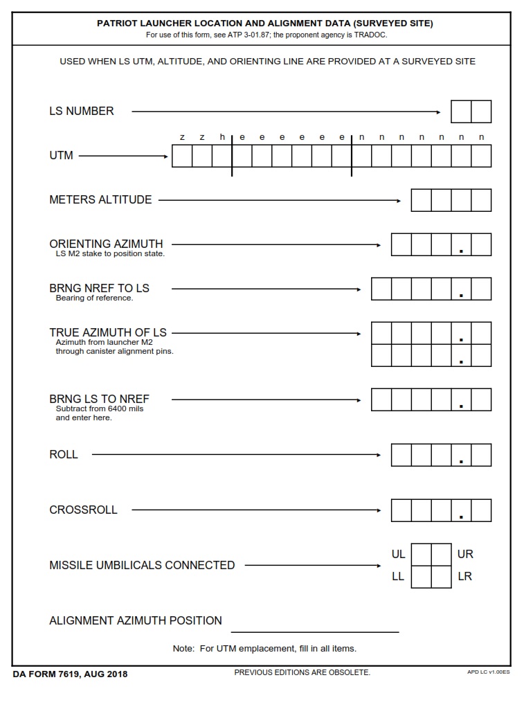 DA Form 7619