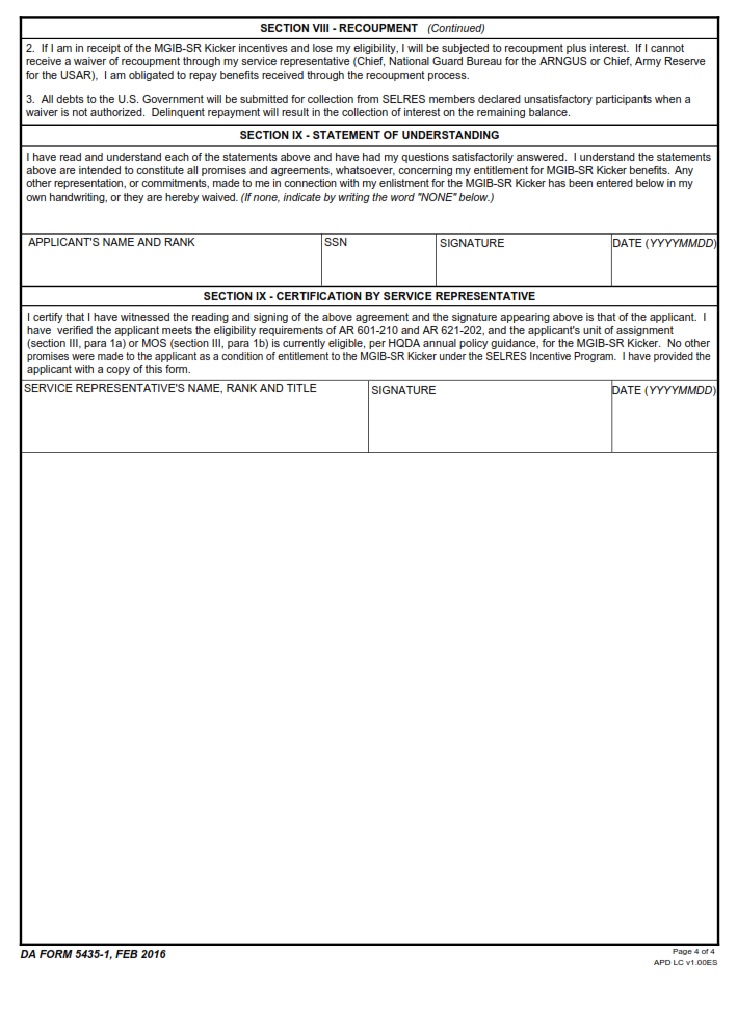 DA Form 5435-1 - Page 4