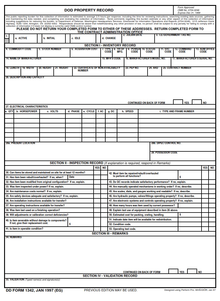 DD Form 1342