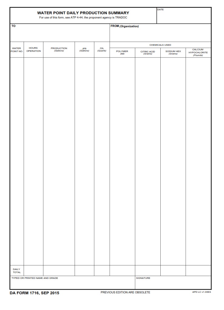 DA Form 1716