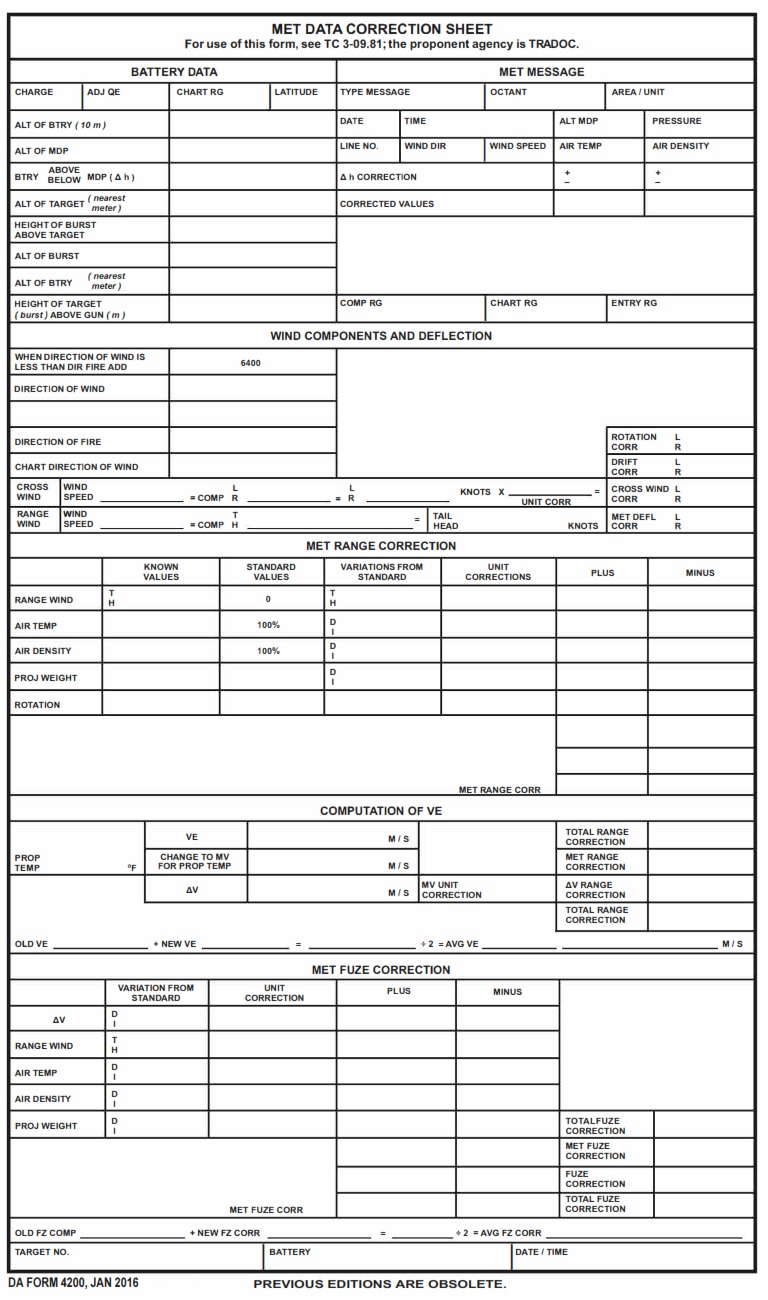 DA Form 4200