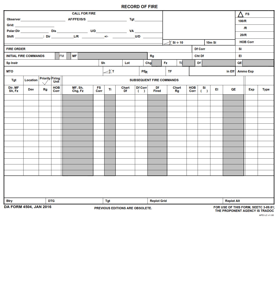 DA Form 4504