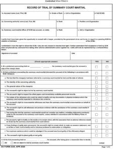 DD Form 2329 - Page 1