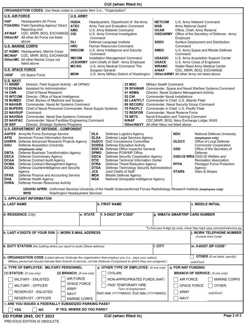 DD Form 2845 - Page 2