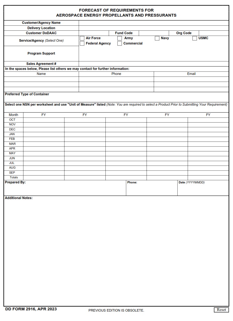 DD Form 2916