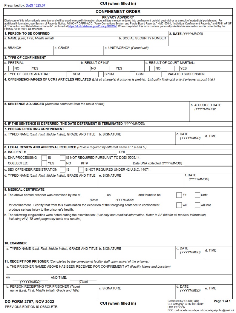 DD Form 2707