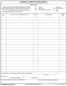 DA Form 1306 - Page 1