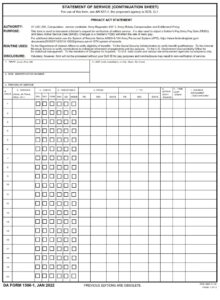 DA Form 1506-1 - Statement Of Service (Continuation Sheet) | Free ...