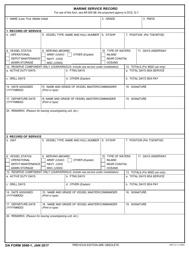 DA Form 3068-1