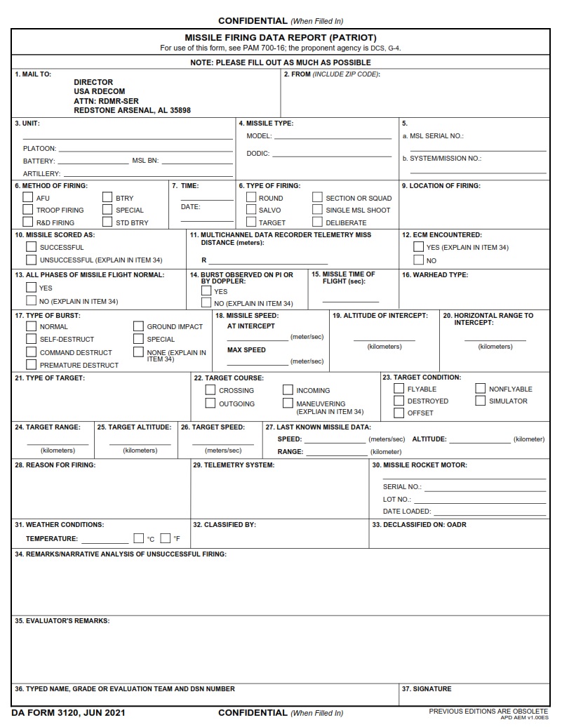 DA Form 3120