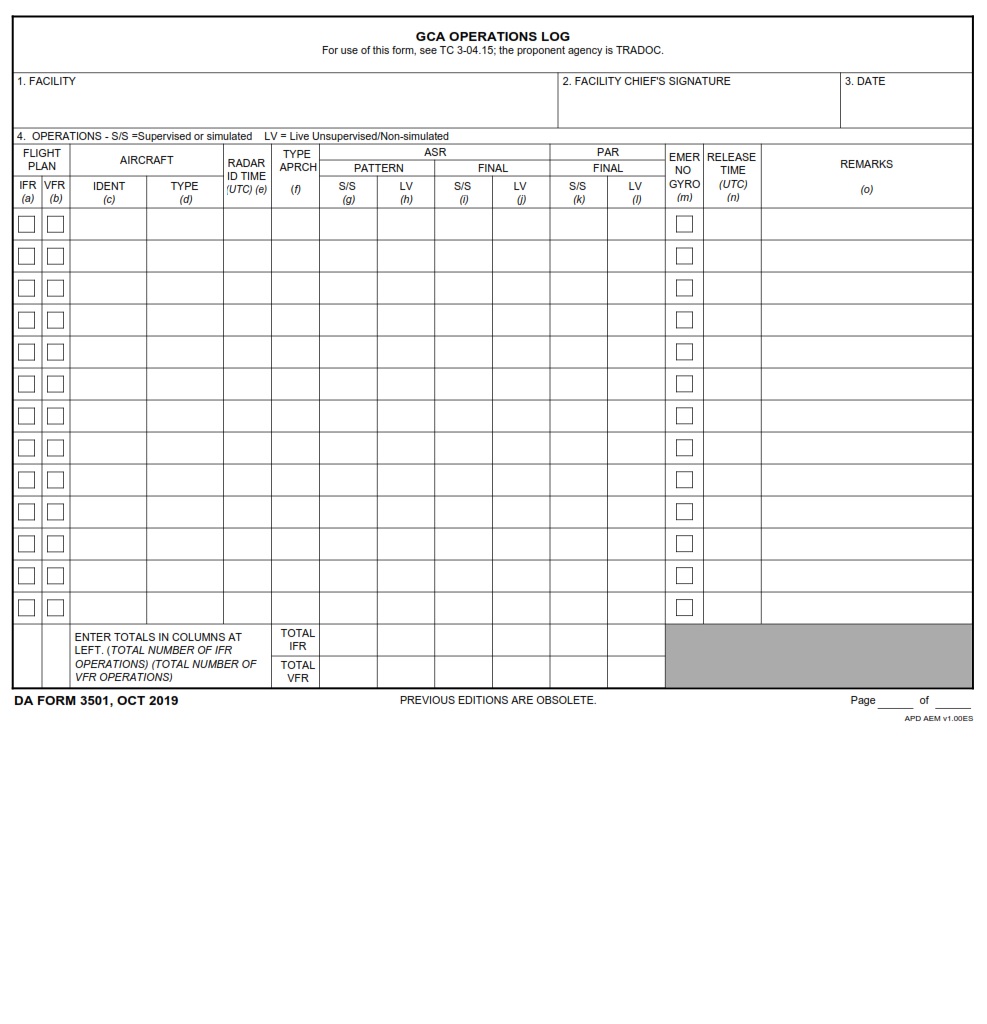 DA Form 3501