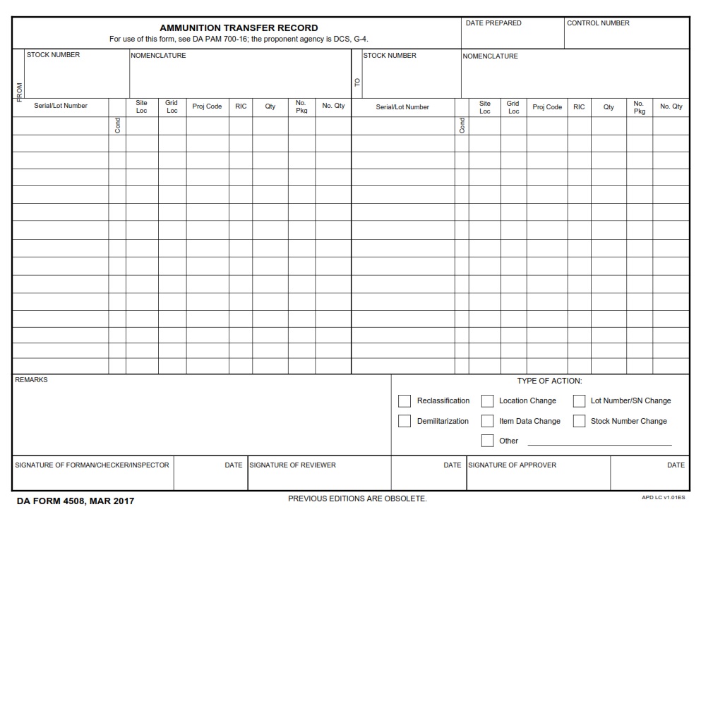 DA Form 4508