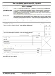 DA Form 5425 - Page 1
