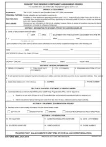 DA Form 5691 - Request For Reserve Component Assignment Orders | Free ...