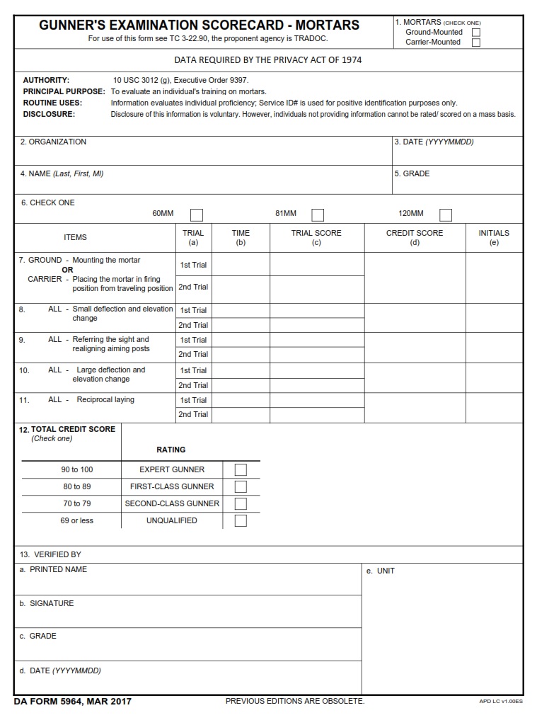 DA Form 5964