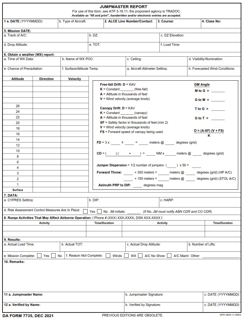 DA Form 7735