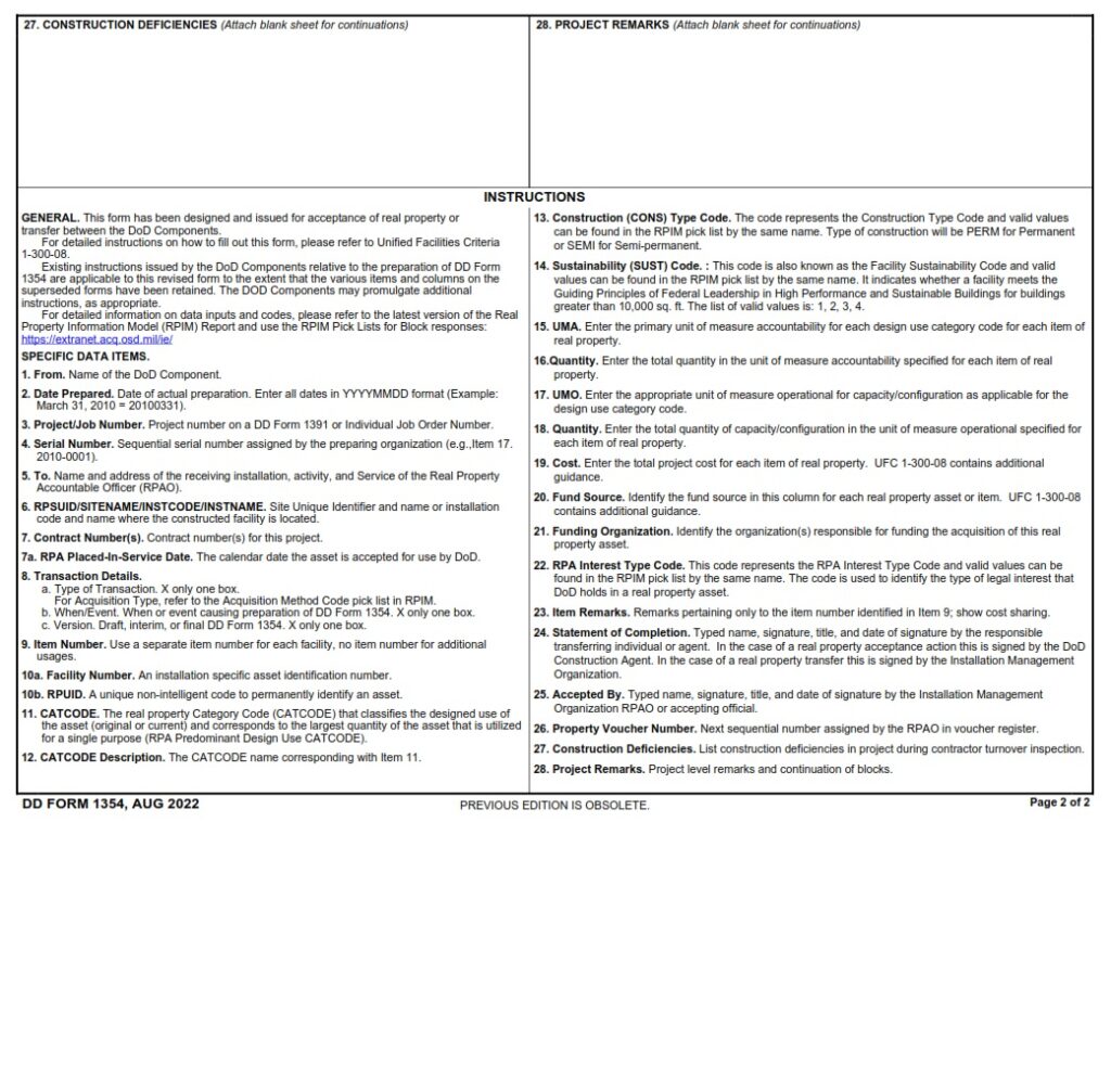 DD Form 1354 Transfer And Acceptance Of DoD Real Property Free dd-form-1354-transfer-and-acceptance-of-dod-real-property-free