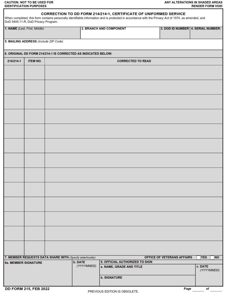 DD Form 215