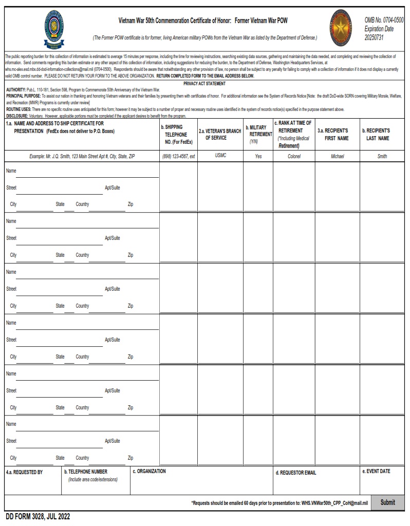 DD Form 3028