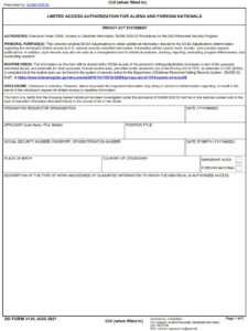 DD Form 3134 - Page 1