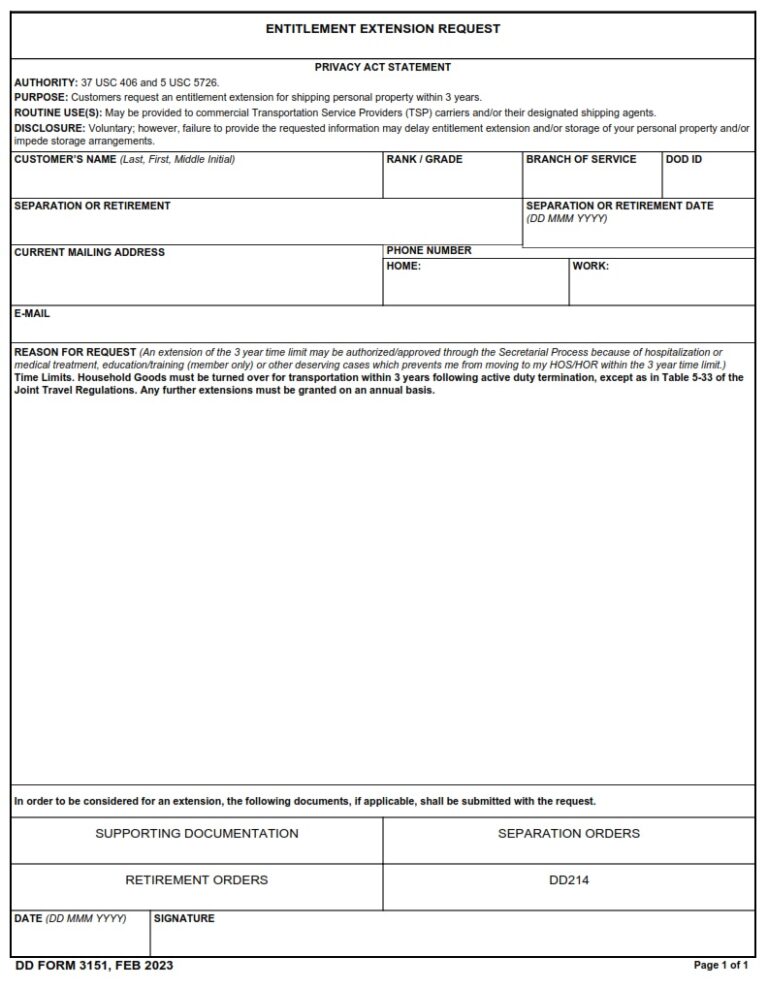 DD Form 3151 | Free Online Forms