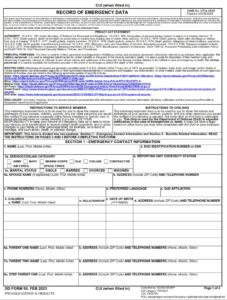 DD Form 93 - Page 1