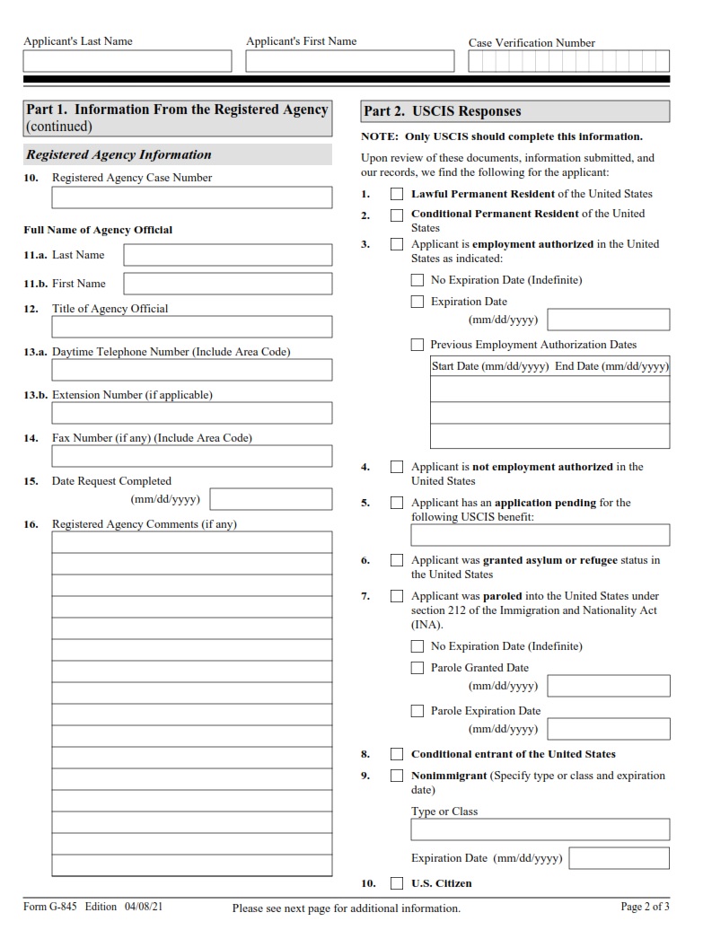 G-845 Form - Page 2