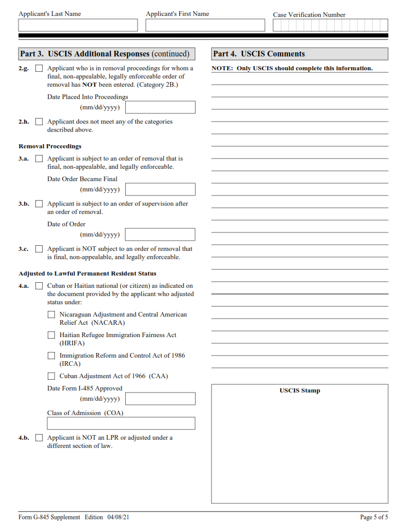 G-845 Supplement Form - Page 5