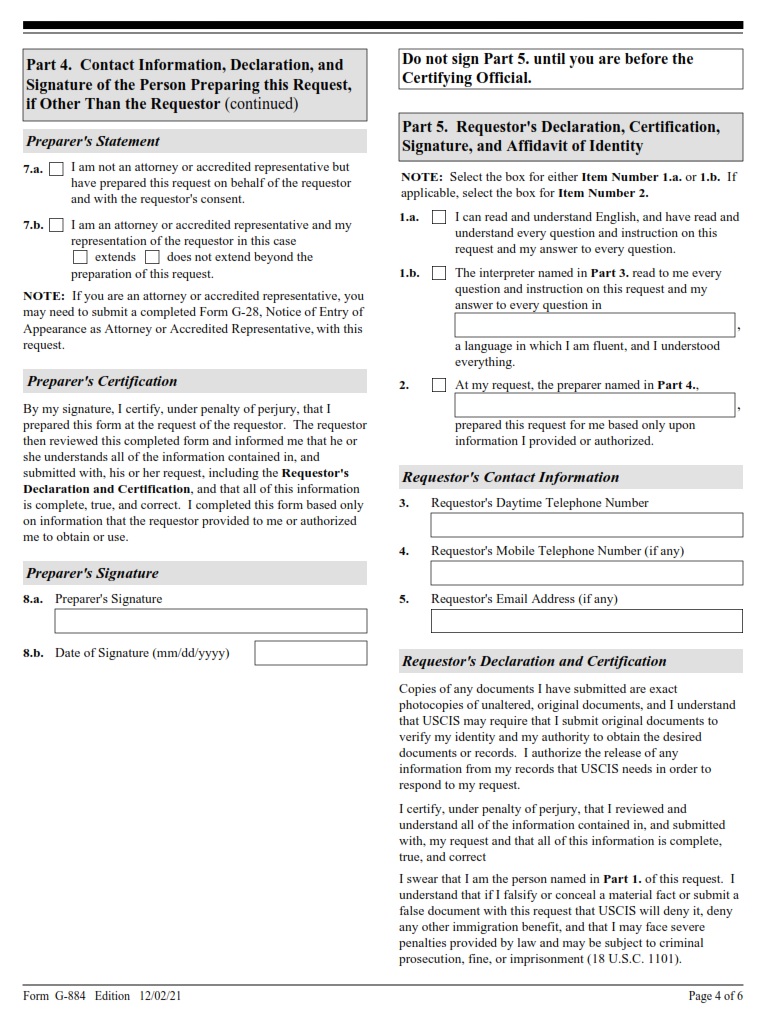 G-884 Form - Page 4