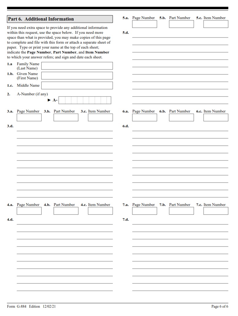 G-884 Form - Page 6