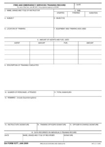 DA Form 5377 - Page 1