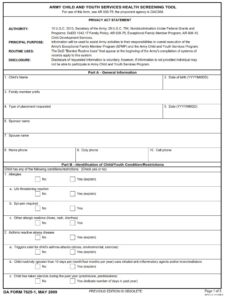 DA Form 7625-1 - Page 1