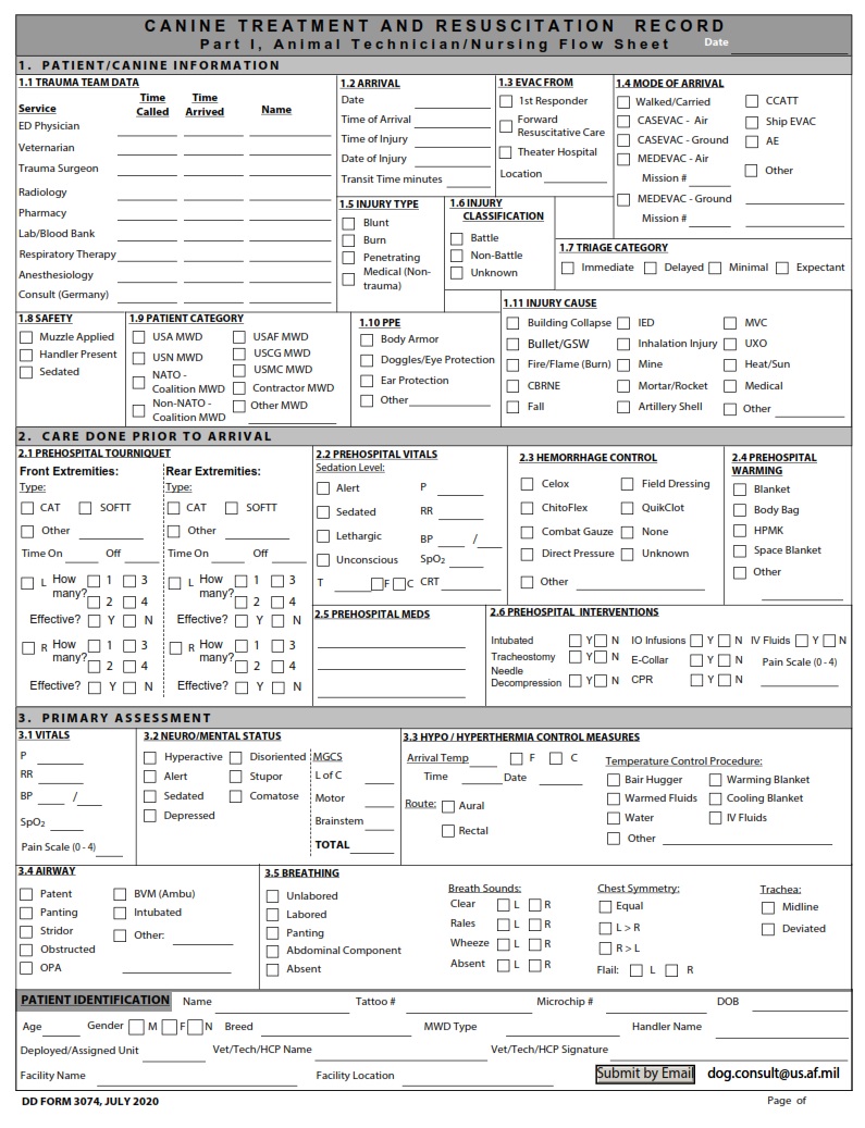 DD Form 3074 - Page 1