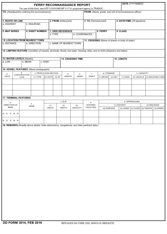DD Form 3014 - Page 1