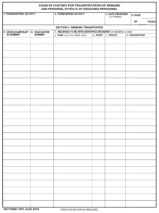 DD Form 1075 - Page 1