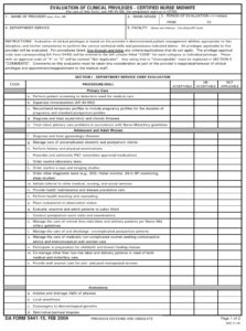 DA Form 5441-15 - Evaluation Of Clinical Privileges - Certified Nurse ...