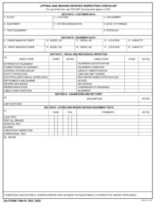 DA Form 7484-R - Lifting And Moving Devices Sys Inspection Checklist ...