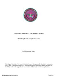 DD Form 2930A - Page 1