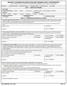 DD Form 2964 - Page 1